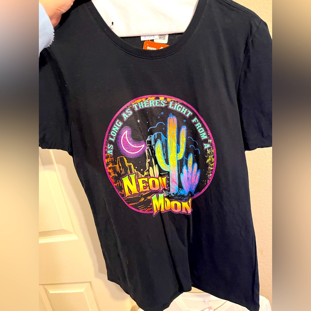 Black Neon Moon Graphic T-Shirt